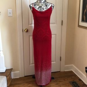 Pia Red full length evening or prom dress